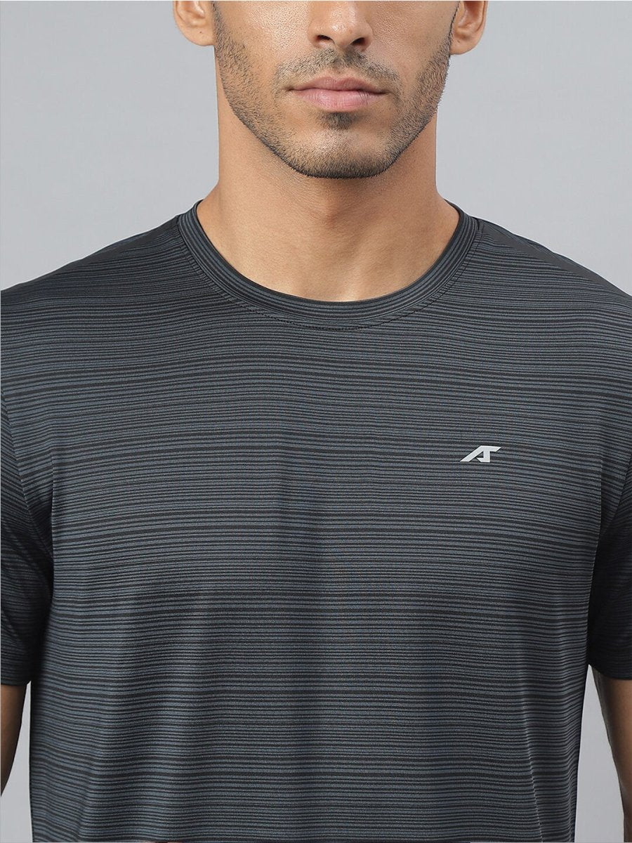 Alcis Striped Slim Fit Anti-Static T-Shirt - Distacart