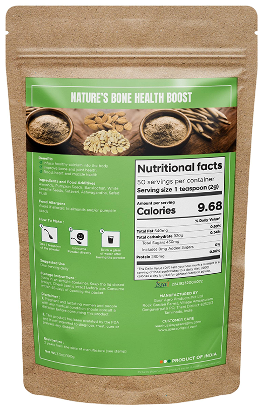 Ayura Origins Nature's Bone Health Boost Powder - Distacart