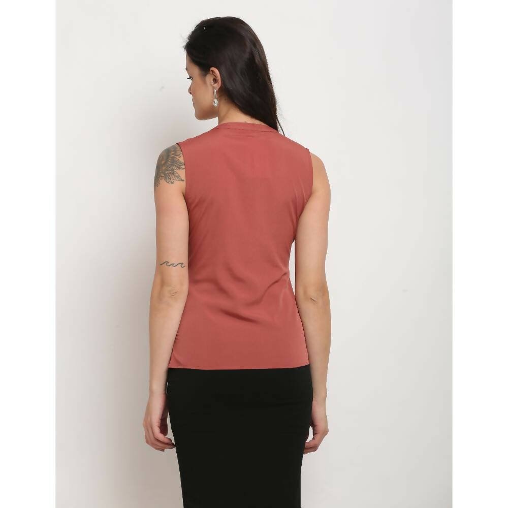 Aastha Fashion Women's Mauve Pink Polyester Solid Casual Top - Distacart