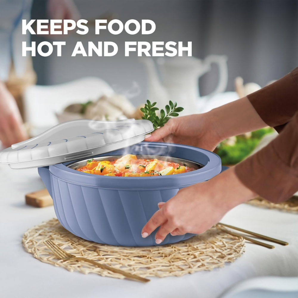 Milton Flora 1500 Insulated Inner Steel Casserole - Stone Blue - Dista