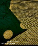 Thumbnail for Green Silk Woven Saree with Unstitched Blouse - Hiral Fashion - Distacart