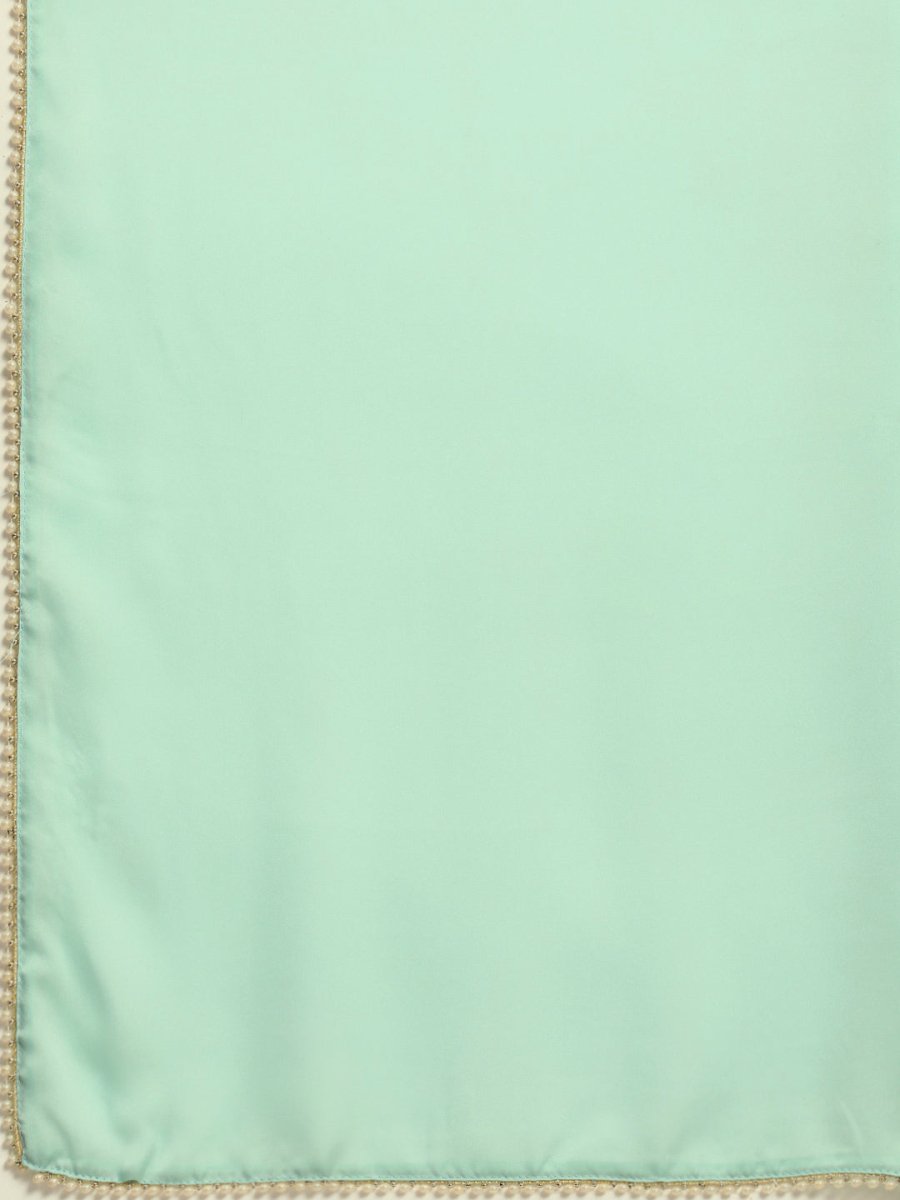 Anouk Sea Green Solid Saree - Distacart