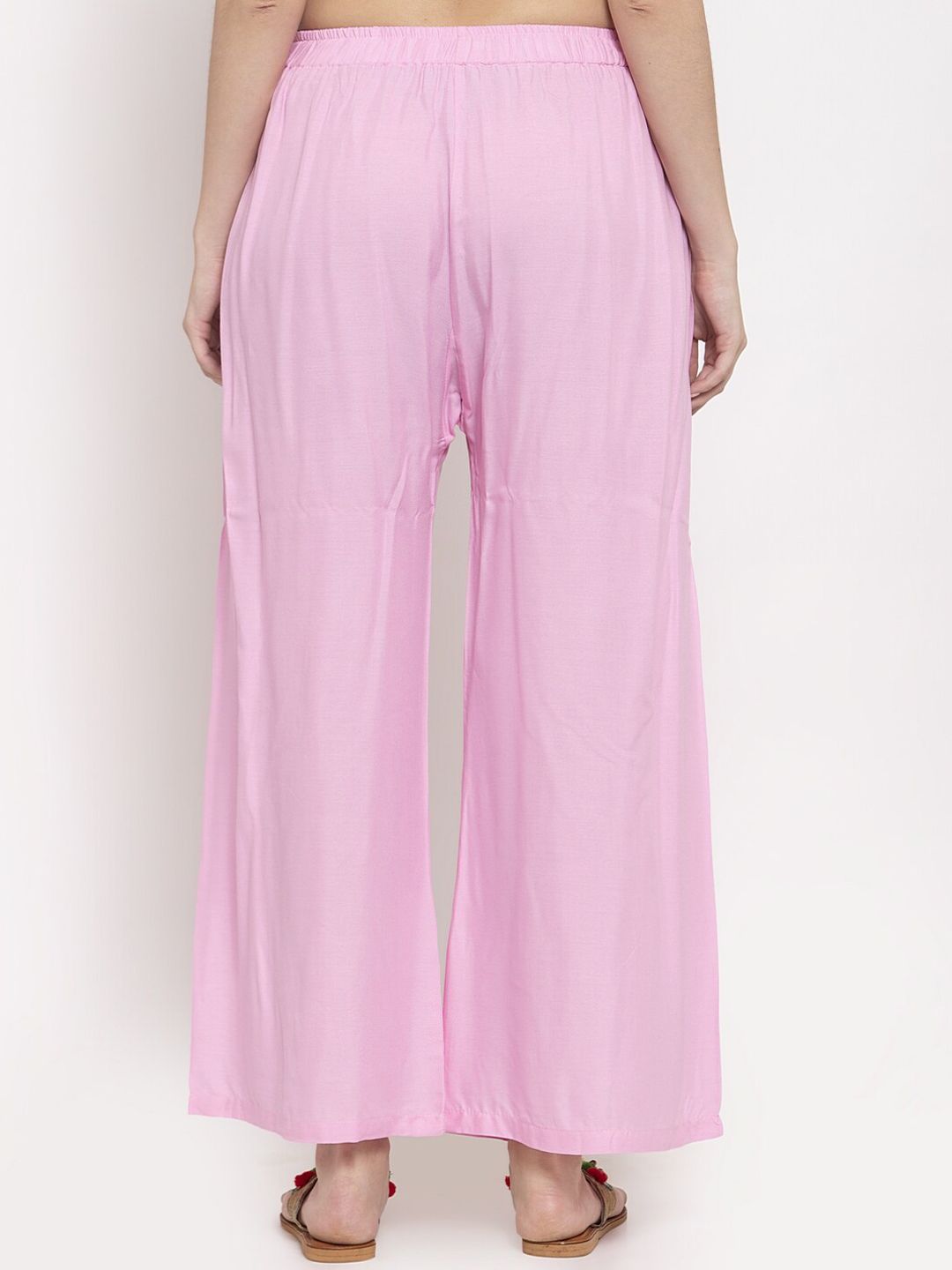 TAG 7 Women Pink Solid Flared Palazzos