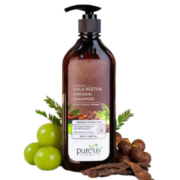 Pureus Herbals Shreekesha Amla Reetha Shikakai Shampoo - Dista