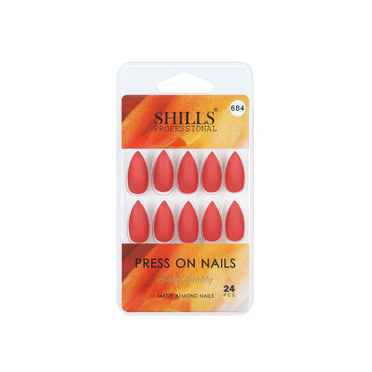 shills professional reusable press on nails sharp almond spn684