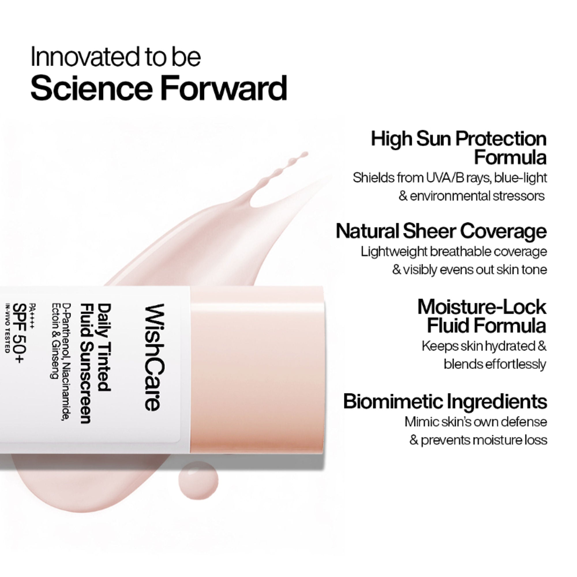 Wishcare Daily Fluid Tinted Sunscreen SPF50PA++++ - L101 - Dista