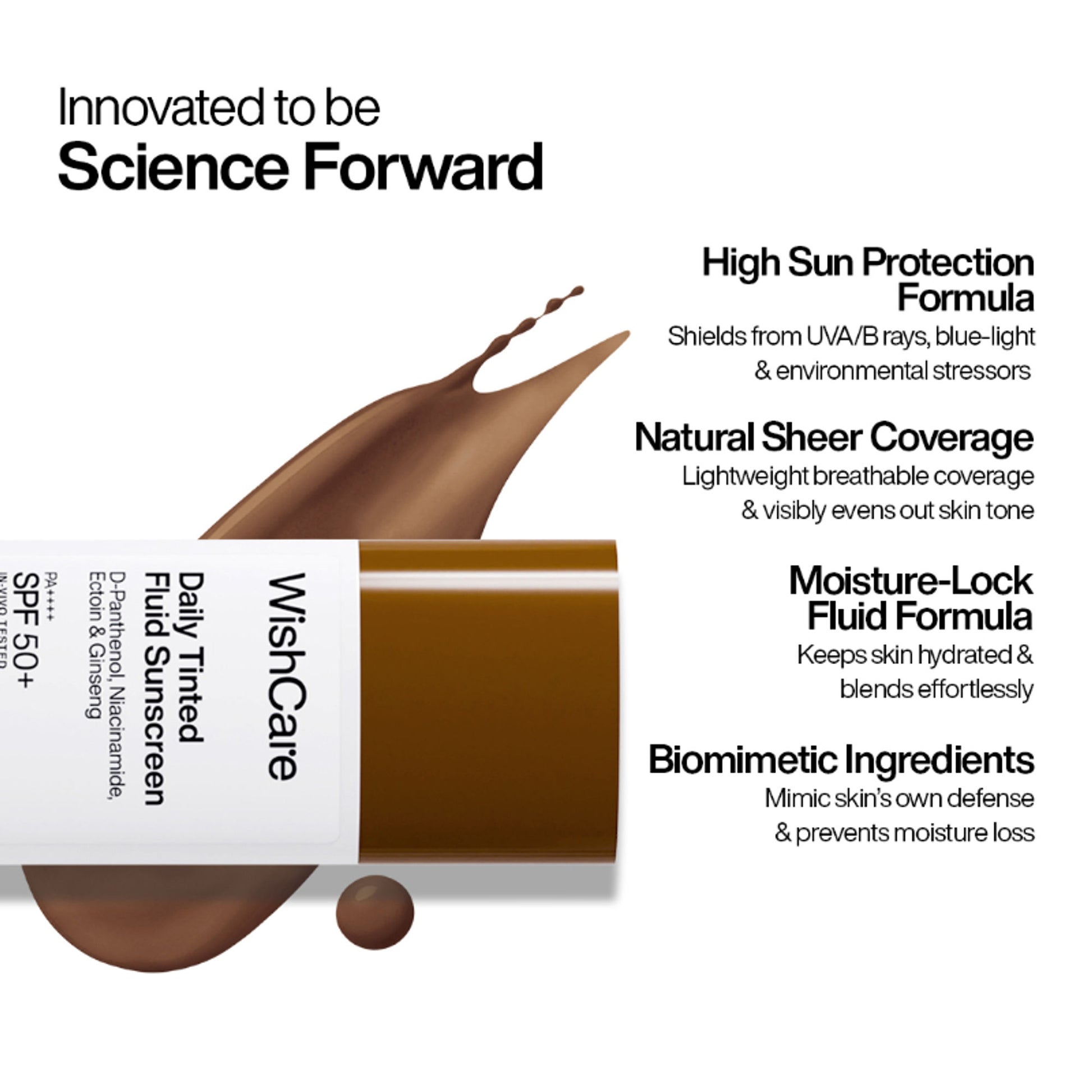 Wishcare Daily Fluid Tinted Sunscreen SPF50PA++++ - R301 - Dista