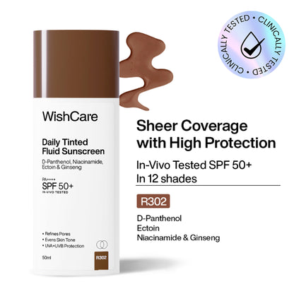 Wishcare Daily Fluid Tinted Sunscreen SPF50PA++++ - R302