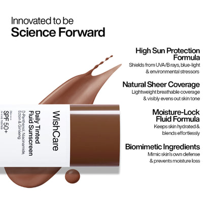 Wishcare Daily Fluid Tinted Sunscreen SPF50PA++++ - R302 - Dista
