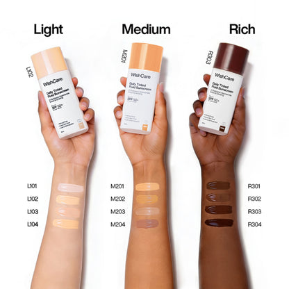 Wishcare Daily Fluid Tinted Sunscreen SPF50PA++++ - R302 - Dista