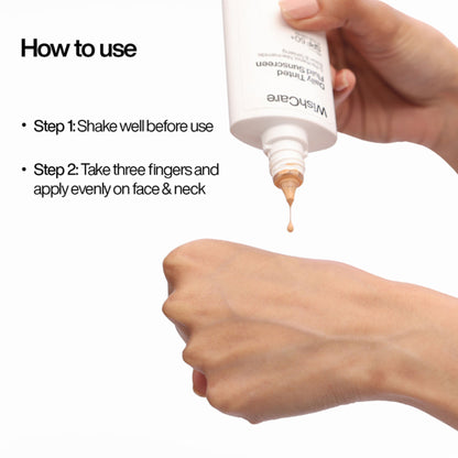 Wishcare Daily Fluid Tinted Sunscreen SPF50PA++++ - R302 - Dista