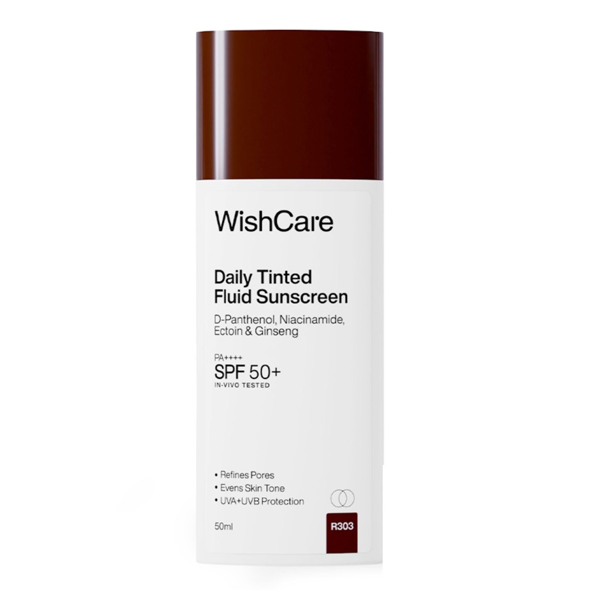 Wishcare Daily Fluid Tinted Sunscreen SPF50PA++++ - R303 - Dista