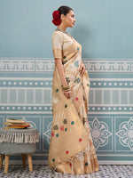 Thumbnail for Astita Cream Silk Saree