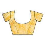 Thumbnail for Very Much Indian Handblock Printed Cotton Saree With Natural Dyes - Yellow - Distacart