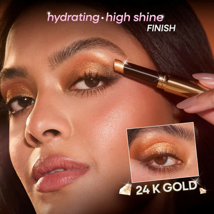 Nykaa Diamond Jelly Cooling Shimmer Eyeshadow Stick - Multi-Use, High Shine Glitter - 24K Gold - Distacart