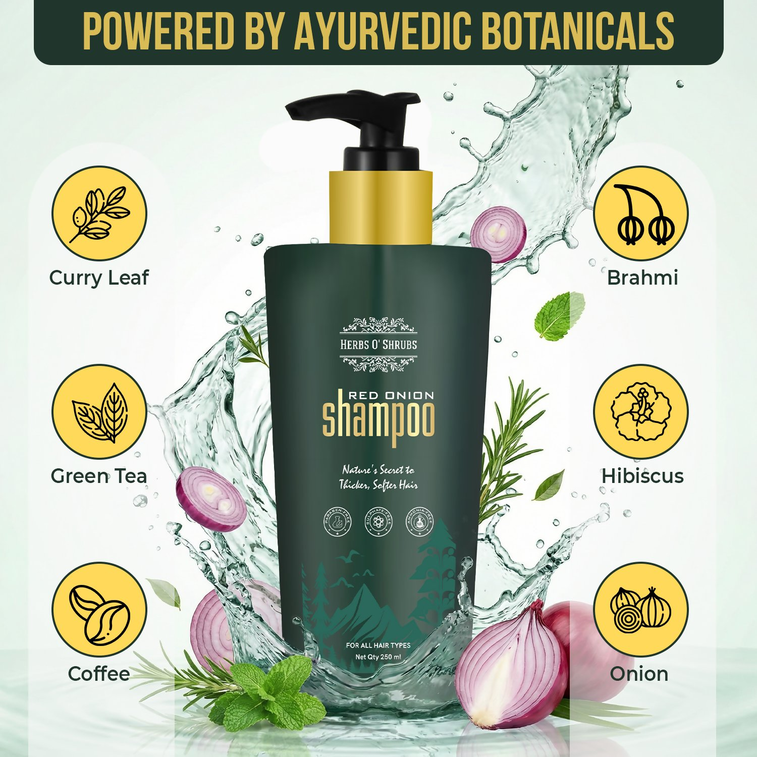 HerbsO’Shrubs Onion Strength & Shine Shampoo - Dista