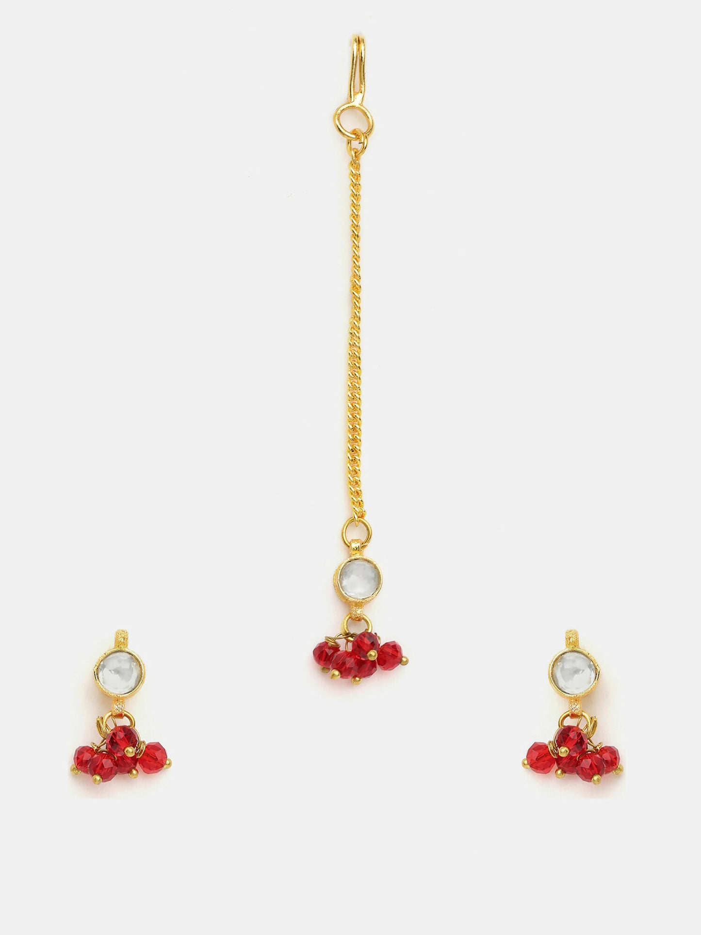 Ruby Raang Noor-E-Laal Pearl Tikka Set - Distacart