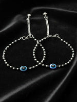 Thumbnail for NVR Women Evil Eye Silver Plated Artificial Beads Anklet - Distacart