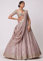 Thumbnail for Lehenga Mart Designer Indian Wedding Lehenga Choli-Ash Pink - Distacart