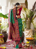 Thumbnail for Shree Shyam Fashion Green Soft Silk Saree - Distacart