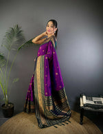 Thumbnail for Joban Fashion Banarasi Magenta Woven Soft Silk Saree