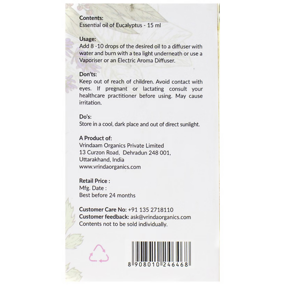 Vrinda Eucalyptus Aromatic & Therapeutic Essential Oil - Dista