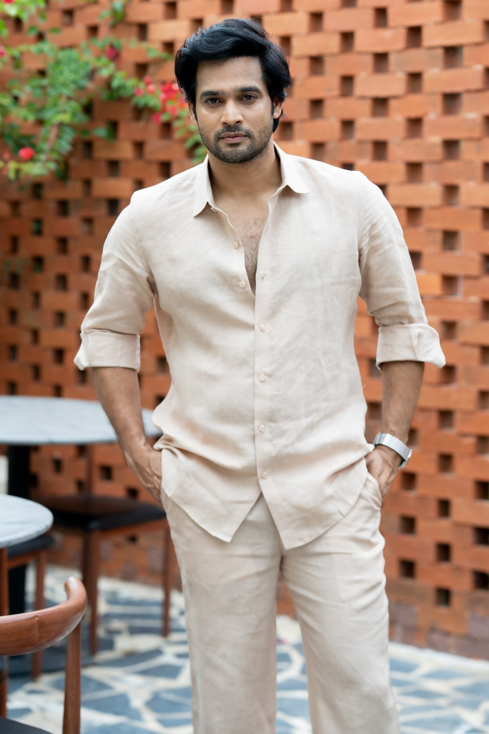 Linen Baige Oasis Dune Shirt By Hilo Design