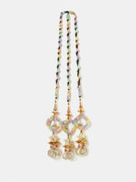 Thumbnail for Ruby Raang Colorful Gota Pati Colorful Stones And Golden Stones Parandi - Distacart