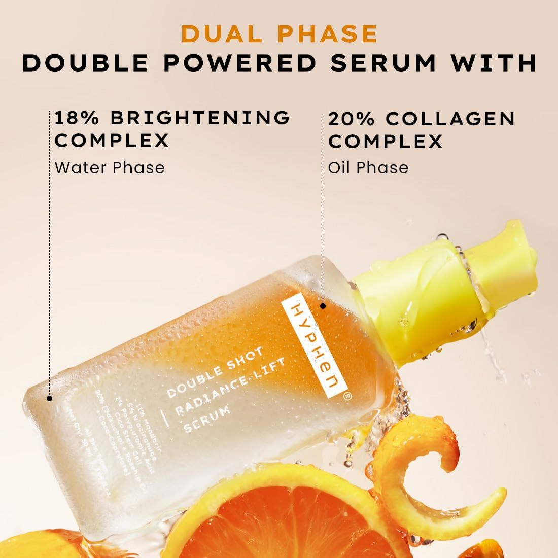 Hyphen Double Shot Face Serum with 18% Brightening & 20% Collagen