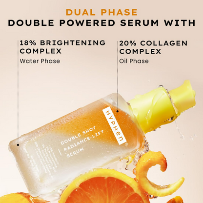 Hyphen Double Shot Face Serum with 18% Brightening & 20% Collagen - Distacart