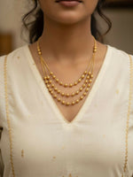 Thumbnail for NVR Women Gold Plated Artificial Beads Layered Chain - Distacart