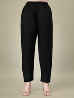 Thumbnail for Jyoti Fashion Women's Black Cotton Blend Embroidery & Sequence work Kurta with Trouser & Dupatta - Distacart