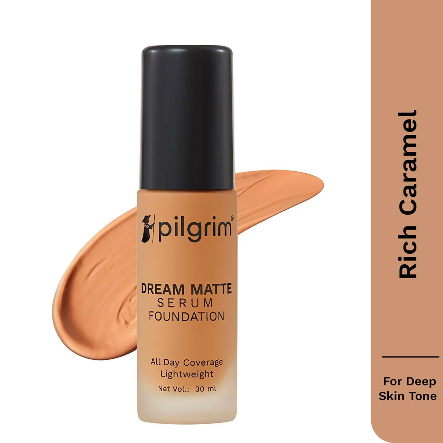 Pilgrim Dream Matte Serum Foundation With Matte & Poreless All Day Coverage Lightweight - Rich Caramel - Distacart