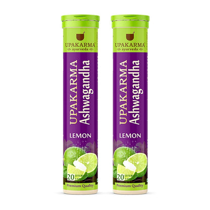 Upakarma Ayurveda Ashwagandha Effervescent Tablets - Lemon Flavour - Distacart