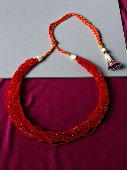 Inhanns Crystal Beads Luxe Edition – Multi-Layered Necklace - Red - Distacart