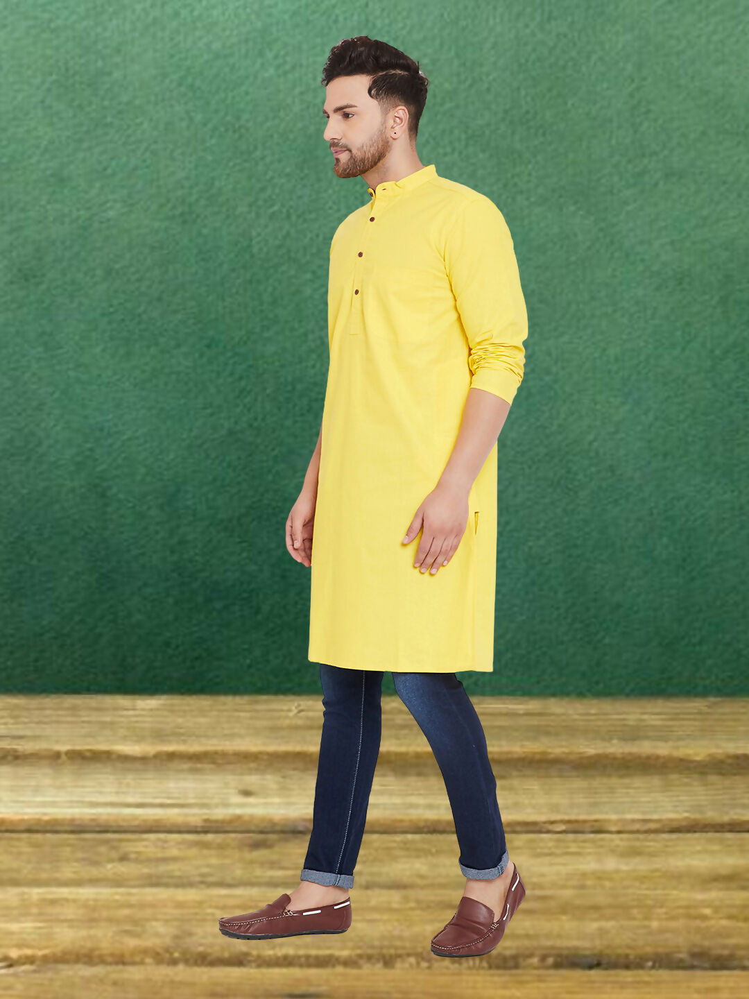 Even Apparels Men's Pure Cotton Yellow Kurta - Distacart