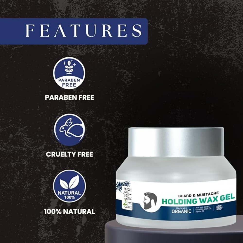 Amazing Earth Certified Organic Beard & Mustache Holding Wax Gel