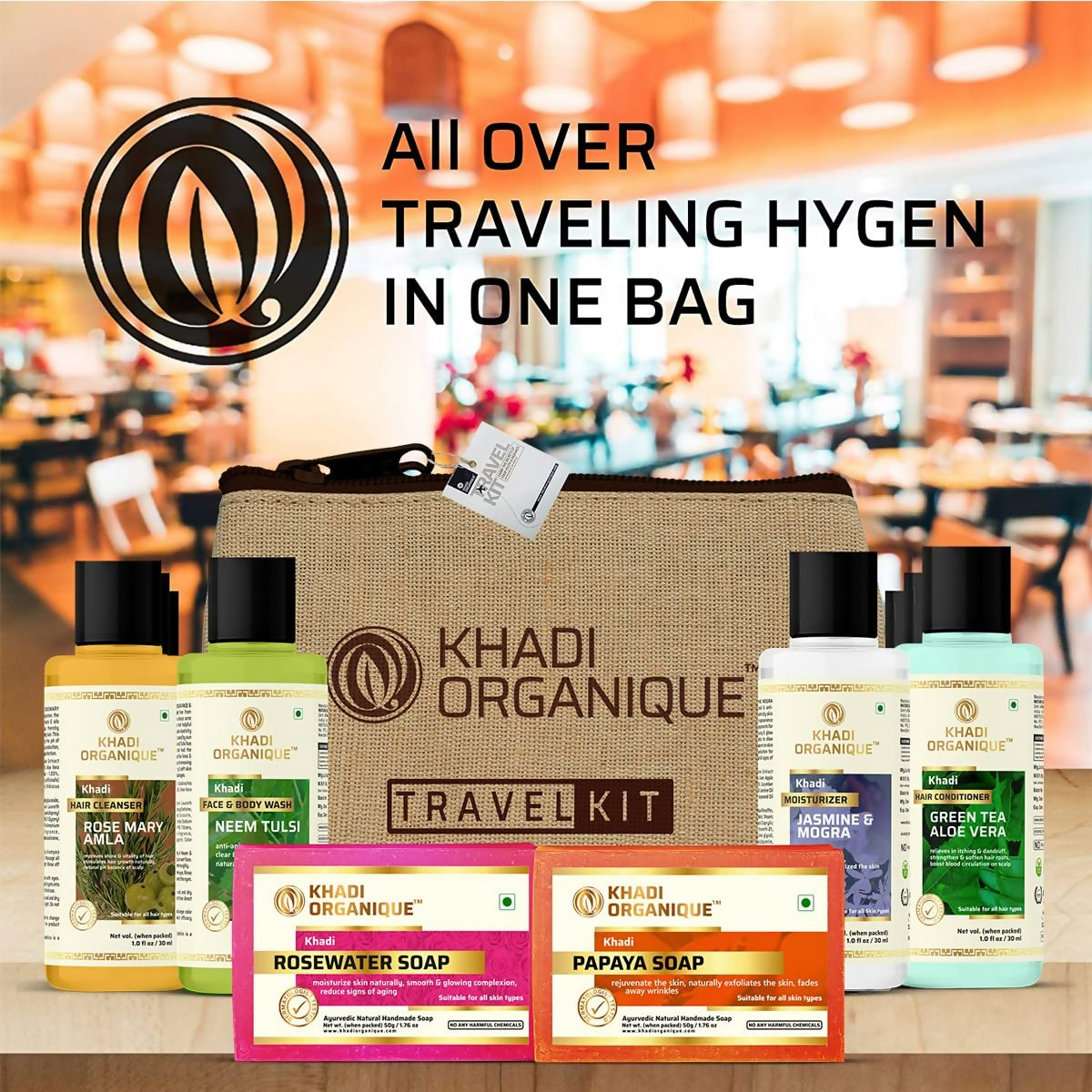 khadi Organique Grooming Travel Kit Men & Women - Distacart