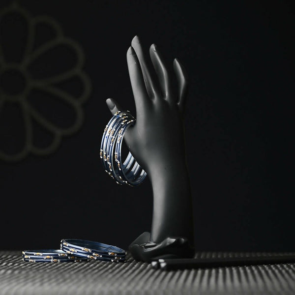 Afast Elegant Bridal & Wedding Party Fashion Bangle/Kada Set, Blue, Glass, Pack Of 12 Model No- A7 - Distacart