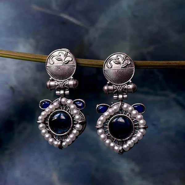 Joban Fashion Women Oxidize Monalisa Stone Beaded Silver Replica Earring - Distacart