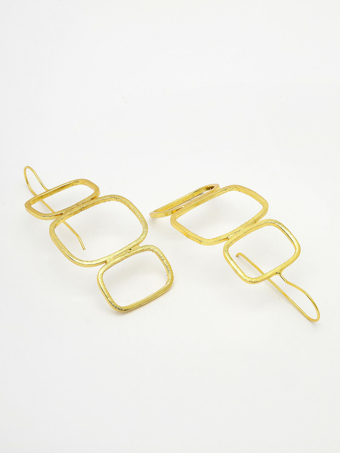 NVR Women Gold-Plated Contemporary Fish Hook Drop Earrings - Distacart