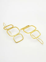 Thumbnail for NVR Women Gold-Plated Contemporary Fish Hook Drop Earrings - Distacart