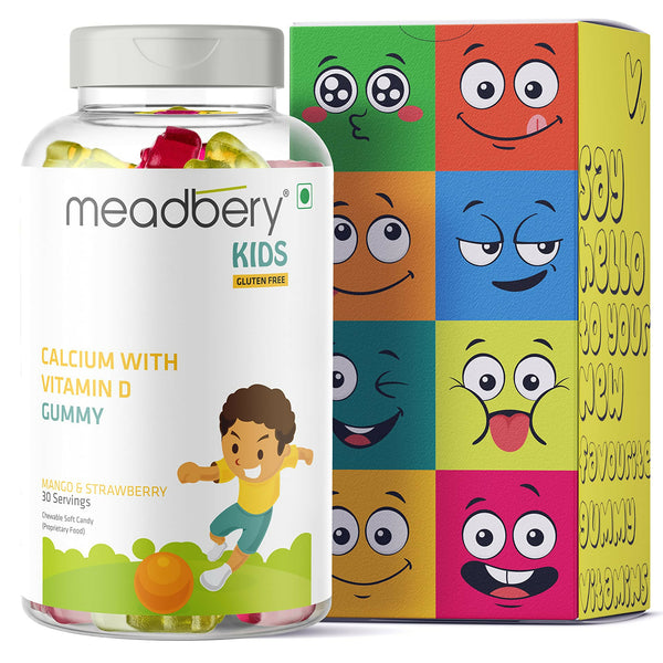 Meadbery Kids Calcium With Vitamin D Gummy - Distacart