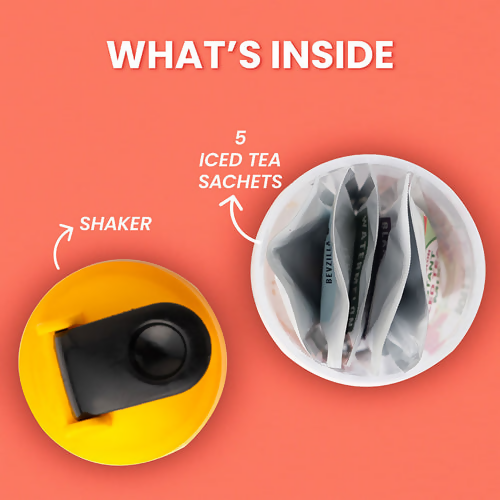 Bevzilla 5 Flavoured Iced Tea Sachets + Shaker