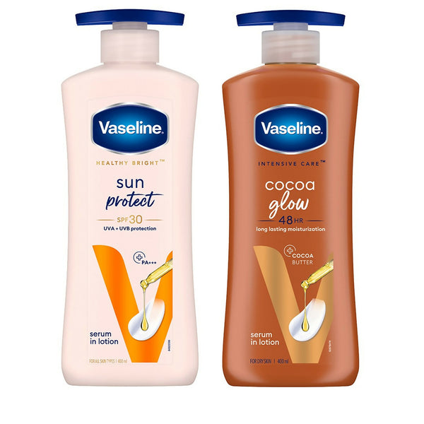 Vaseline Cocoa Glow & Sun Pollution Protection SPF 30 Body Lotion Combo - Distacart