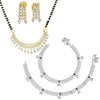 AanyaCentric Gold-plated Mangalsutra Pendant Earring Set & Silver Plated Anklet - Distacart