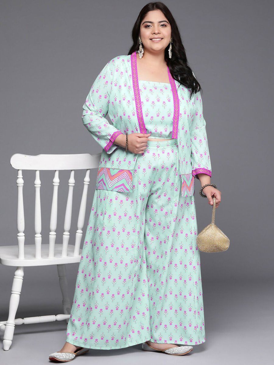 Ahalyaa Women's Traditional wear Co-ords - Blue - Distacart