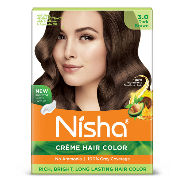 Nisha Creme Hair Color for Women - Dark Brown - Distacart