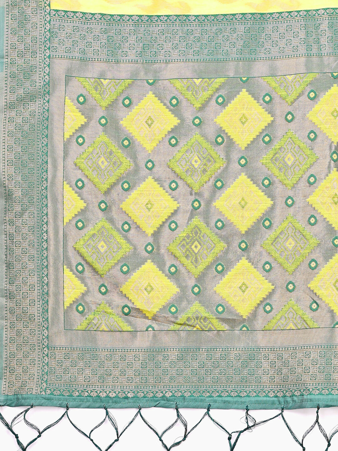 Astita Radiant Yellow Linen Cotton Patola Saree - Where Tradition Dances with Elegance