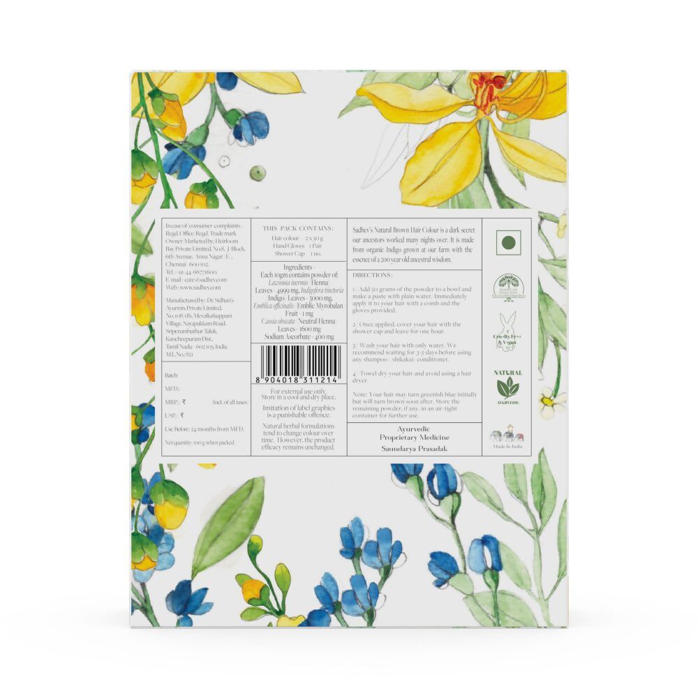 Sadhev Natural Hair Colour – Brown - Distacart